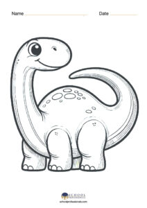 Brachiosaurus Coloring Page - Free Kindergarten Dinosaur Coloring Page