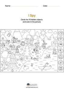 I Spy Coloring Page - 2nd Grade Coloring Page