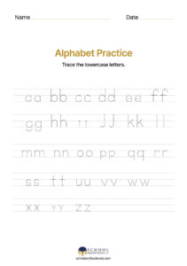 Lowercase Alphabet Tracing Worksheet