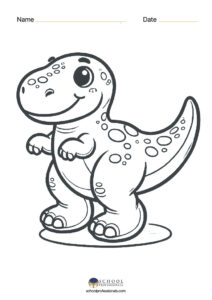 T Rex Coloring Page - Free Kindergarten Dinosaur Coloring Page