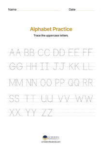 Uppercase Alphabet Tracing Worksheet