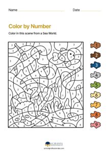 Sea world math color by number.